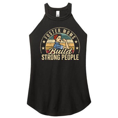 Foster Mom Appreciation Build Strong People Foster Care Women's Perfect Tri Rocker Tank