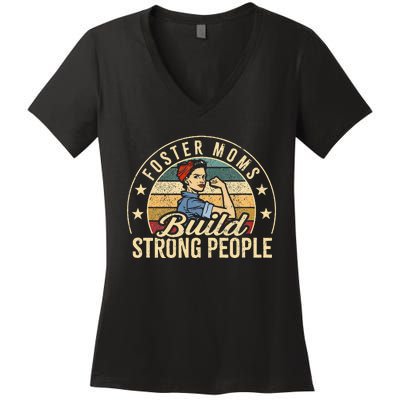 Foster Mom Appreciation Build Strong People Foster Care Women's V-Neck T-Shirt