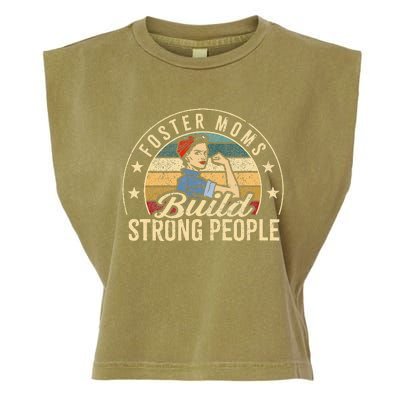 Foster Mom Appreciation Build Strong People Foster Care Garment-Dyed Women's Muscle Tee