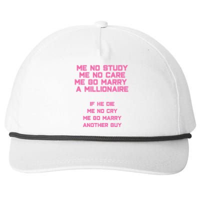 Funny Marry A Millionaire Cute Gift Snapback Five-Panel Rope Hat