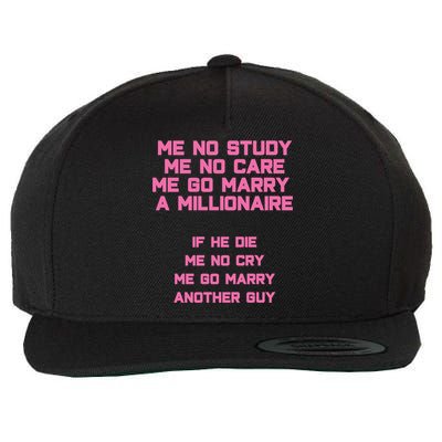 Funny Marry A Millionaire Cute Gift Wool Snapback Cap