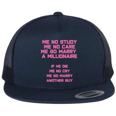 Funny Marry A Millionaire Cute Gift Flat Bill Trucker Hat