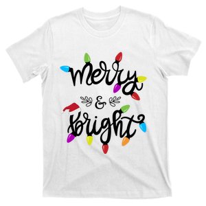 Funny Merry And Bright Christmas Lights Gift T-Shirt