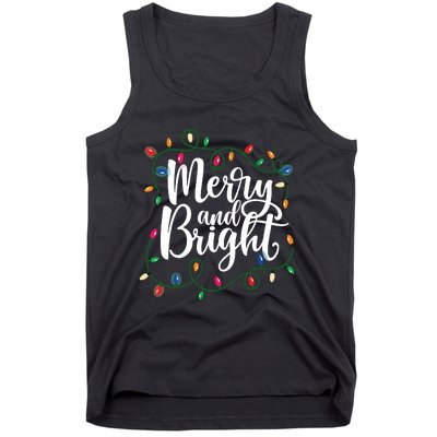 Funny Merry And Bright Christmas Lights Xmas Holiday Tank Top