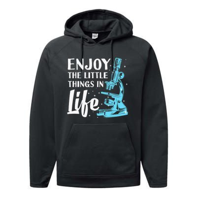 Funny Microscope Art Biology Nerd Science Lab Performance Fleece Hoodie