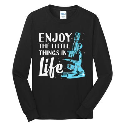 Funny Microscope Art Biology Nerd Science Lab Tall Long Sleeve T-Shirt