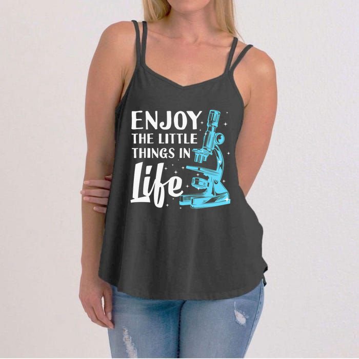 Funny Microscope Art Biology Nerd Science Lab Women's Strappy Tank