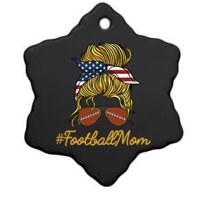 Football Mama American Football Messy Bun Football Mom Gift Ceramic Star Ornament