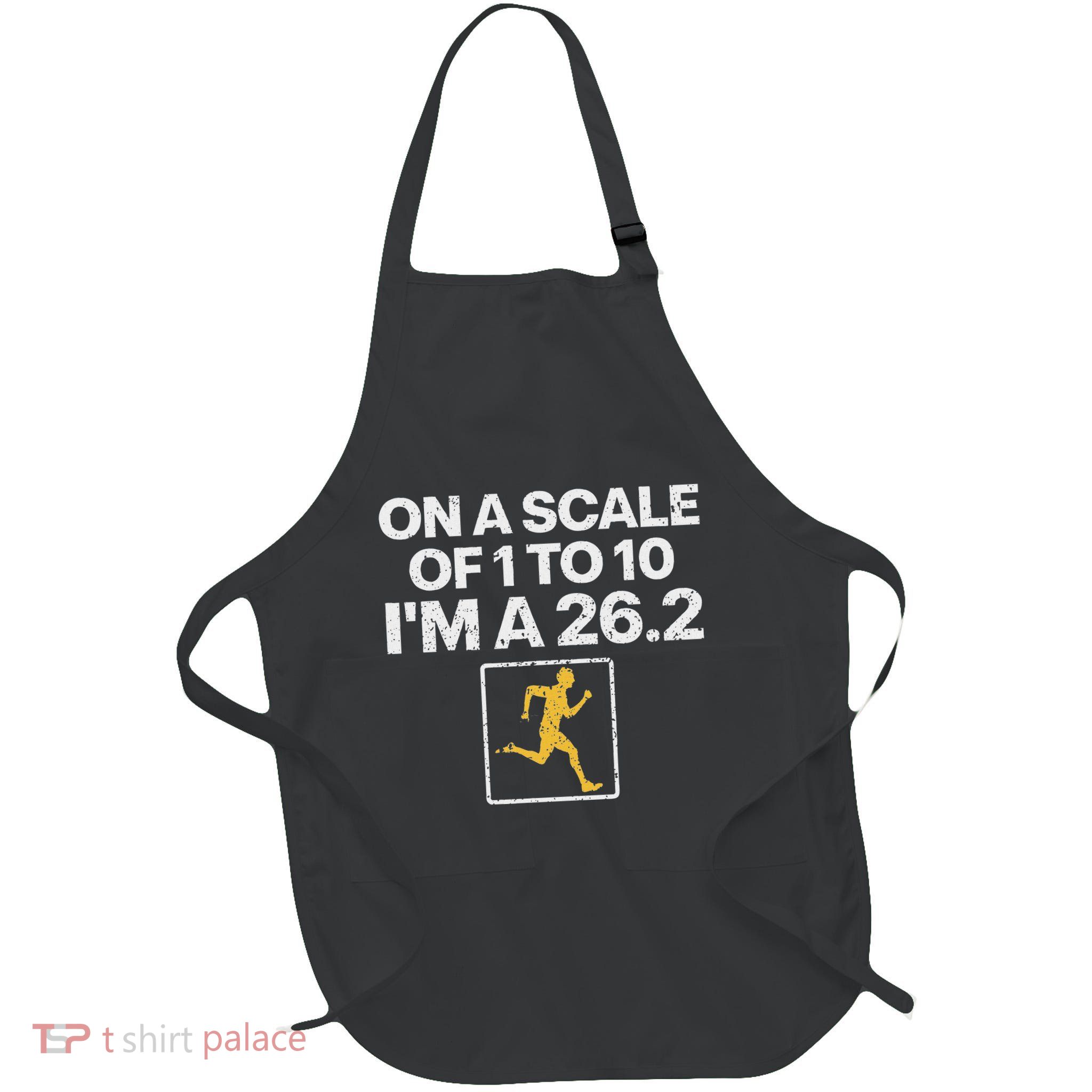 Funny Marathon Art Women Marathon Finisher 26.2 Running Full-Length Apron With Pockets
