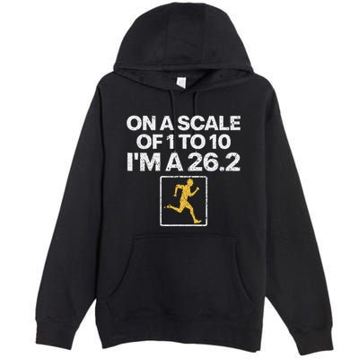 Funny Marathon Art Women Marathon Finisher 26.2 Running Premium Pullover Hoodie
