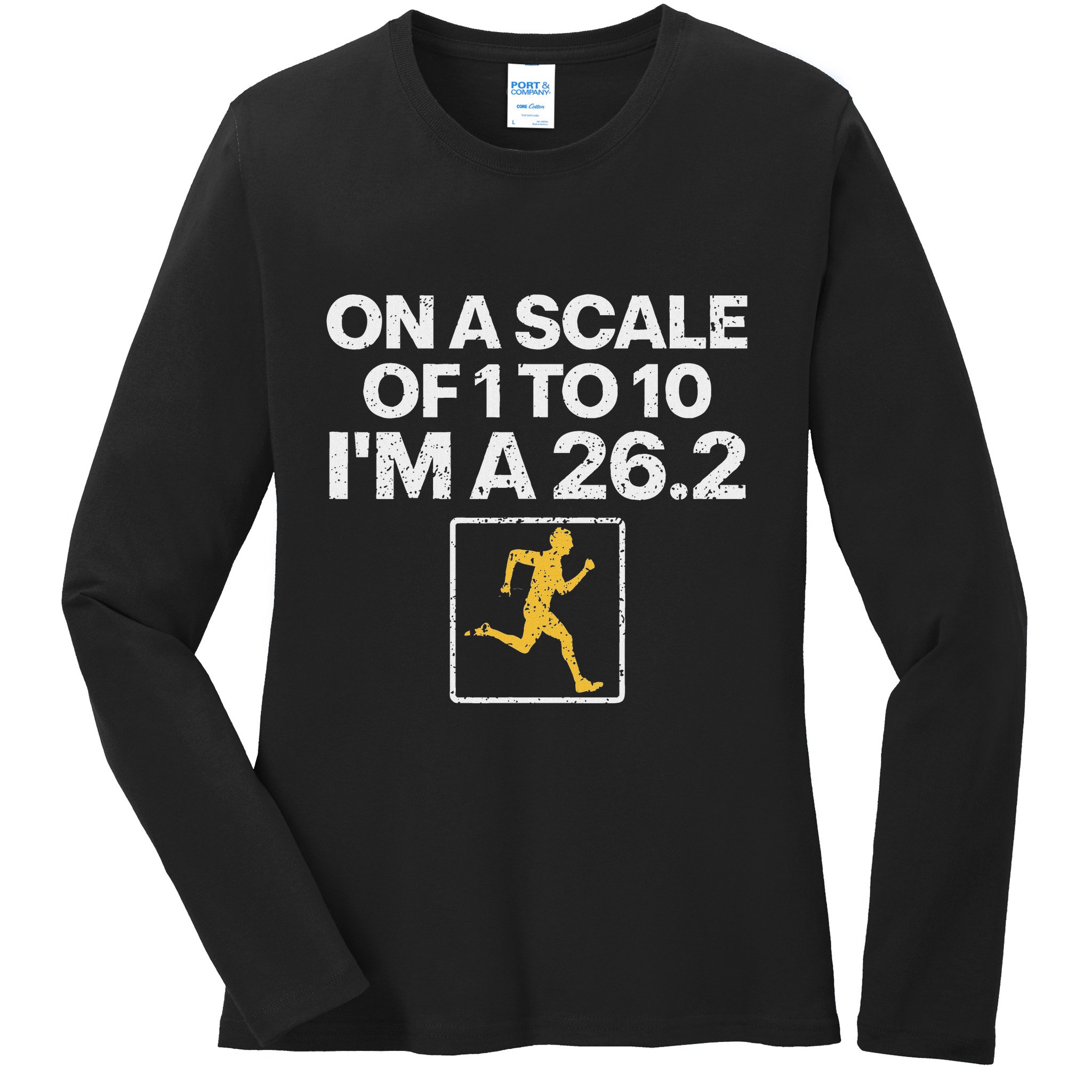 Funny Marathon Art Women Marathon Finisher 26.2 Running Ladies Long Sleeve Shirt