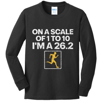 Funny Marathon Art Women Marathon Finisher 26.2 Running Kids Long Sleeve Shirt
