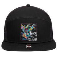 Faith Make All Things Are Possible Hummingbird Christian 7 Panel Mesh Trucker Snapback Hat