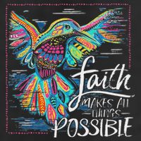 Faith Make All Things Are Possible Hummingbird Christian 7 Panel Mesh Trucker Snapback Hat