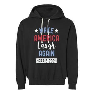 Funny Make America Laugh Again President 2024 Garment-Dyed Fleece Hoodie