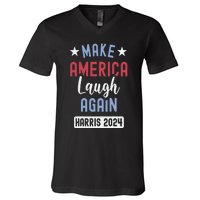 Funny Make America Laugh Again President 2024 V-Neck T-Shirt