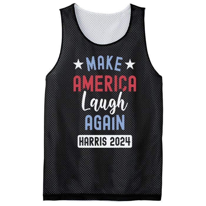 Funny Make America Laugh Again President 2024 Mesh Reversible Basketball Jersey Tank