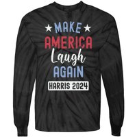 Funny Make America Laugh Again President 2024 Tie-Dye Long Sleeve Shirt