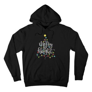 Funny Merry and Bright Christmas Lights Xmas Holiday Hoodie