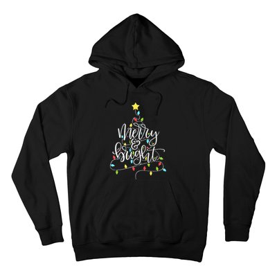 Funny Merry and Bright Christmas Lights Xmas Holiday Hoodie