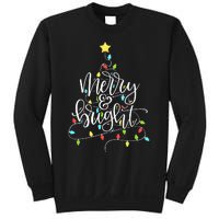 Funny Merry and Bright Christmas Lights Xmas Holiday Sweatshirt