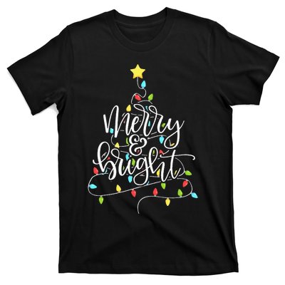 Funny Merry and Bright Christmas Lights Xmas Holiday T-Shirt