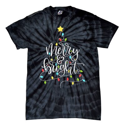 Funny Merry and Bright Christmas Lights Xmas Holiday Tie-Dye T-Shirt