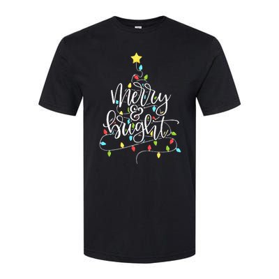 Funny Merry and Bright Christmas Lights Xmas Holiday Softstyle® CVC T-Shirt