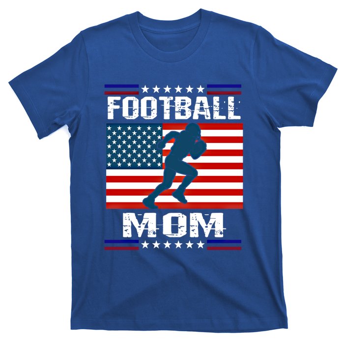 Football Mom American Flag Patriot Gift T-Shirt