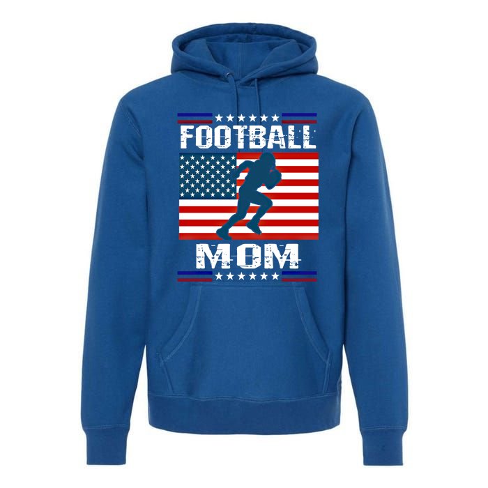 Football Mom American Flag Patriot Gift Premium Hoodie