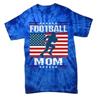 Football Mom American Flag Patriot Gift Tie-Dye T-Shirt