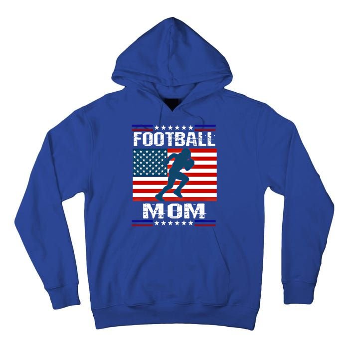 Football Mom American Flag Patriot Gift Tall Hoodie