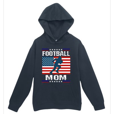 Football Mom American Flag Patriot Gift Urban Pullover Hoodie