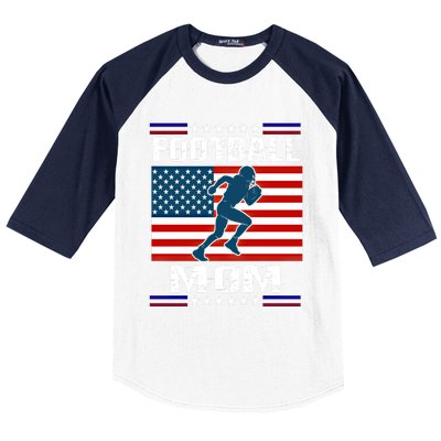 Football Mom American Flag Patriot Gift Baseball Sleeve Shirt