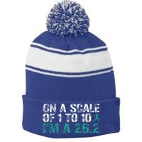 Funny Marathon Art Marathon Finisher 26 2 Running Meaningful Gift Stripe Pom Pom Beanie