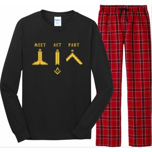 Freemason Meet Act And Part Mason Masonic Fathers Day Gift Long Sleeve Pajama Set