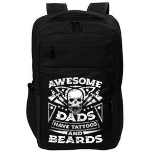 Funny Mens Awesome Dads Have Tattoos And Beards Gift Impact Tech Backpack