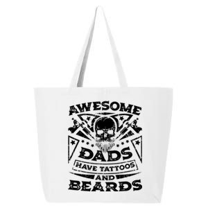 Funny Mens Awesome Dads Have Tattoos And Beards Gift 25L Jumbo Tote