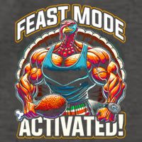 Feast Mode Activated – Funny Thanksgiving Muscle Turkey Vector Backpack