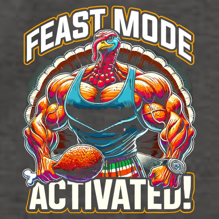 Feast Mode Activated – Funny Thanksgiving Muscle Turkey Vector Backpack