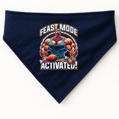 Feast Mode Activated – Funny Thanksgiving Muscle Turkey USA-Made Doggie Bandana