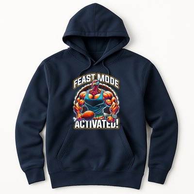 Feast Mode Activated – Funny Thanksgiving Muscle Turkey Hoodie