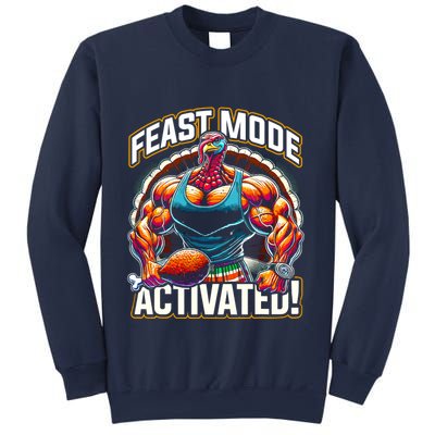 Feast Mode Activated – Funny Thanksgiving Muscle Turkey Sweatshirt