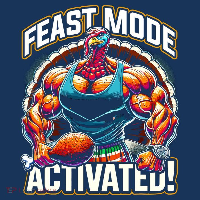 Feast Mode Activated – Funny Thanksgiving Muscle Turkey Tall T-Shirt