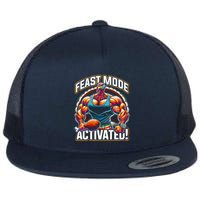 Feast Mode Activated – Funny Thanksgiving Muscle Turkey Flatbill Hat