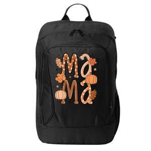 Fall Mama Autumn Leaves Pumpkin City Backpack