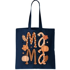 Fall Mama Autumn Leaves Pumpkin Tote Bag