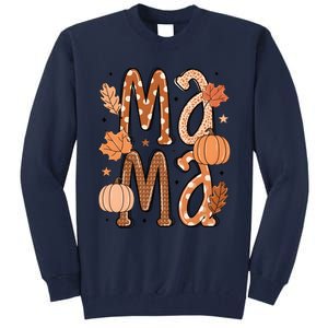 Fall Mama Autumn Leaves Pumpkin Tall Sweatshirt