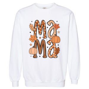 Fall Mama Autumn Leaves Pumpkin Garment-Dyed Sweatshirt