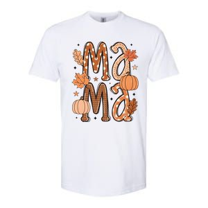 Fall Mama Autumn Leaves Pumpkin Softstyle CVC T-Shirt